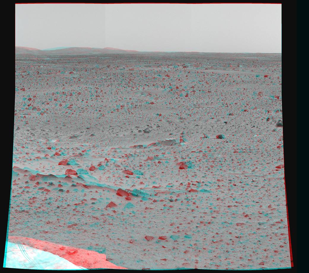 3-D stereo image of Mars terrain