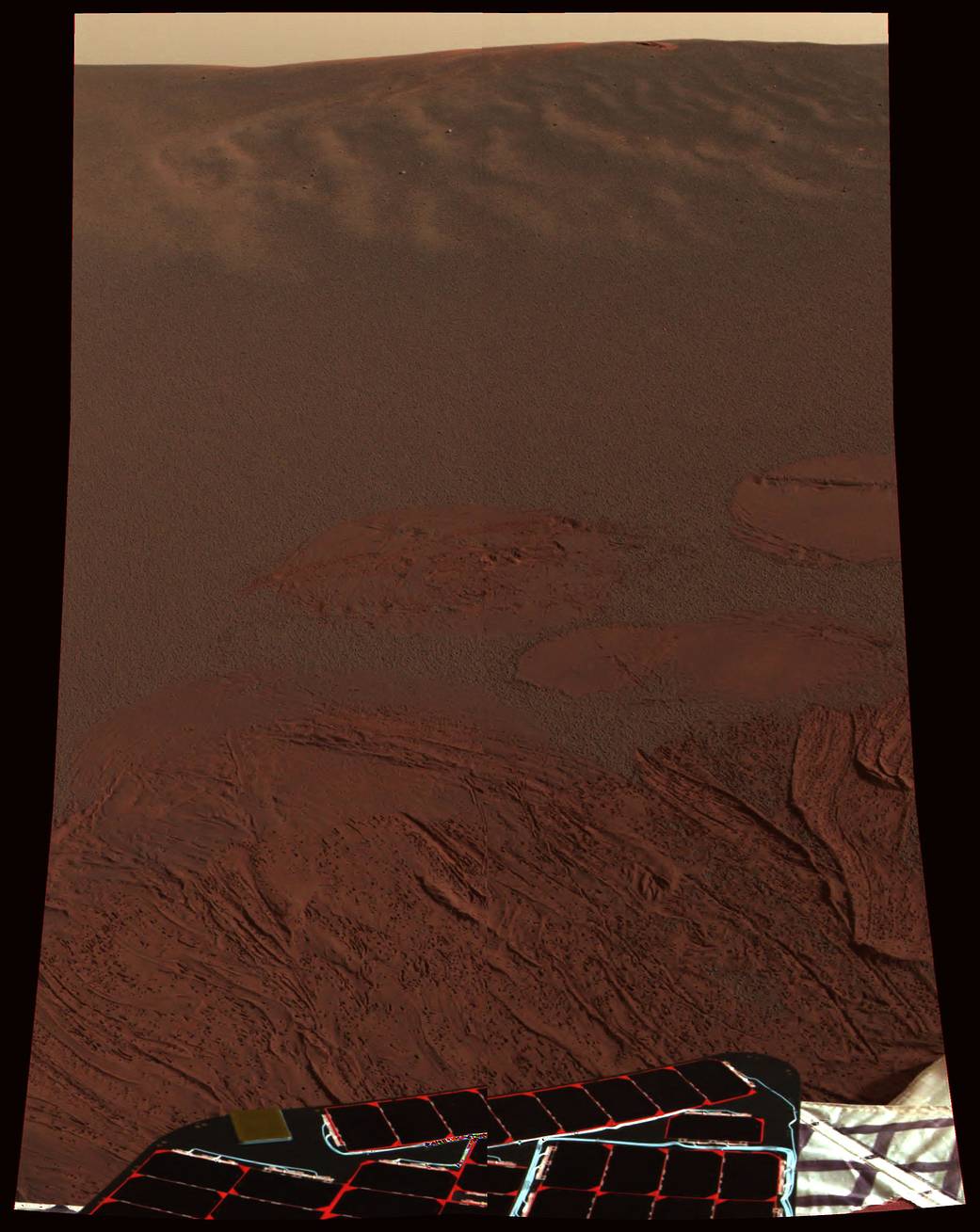 Color image of Mars landscape at landing site.