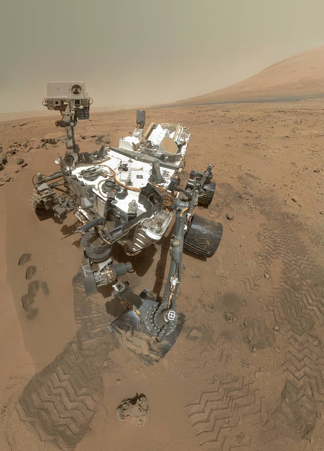 High-Resolution Self-Portrait by Curiosity Rover Arm Camera