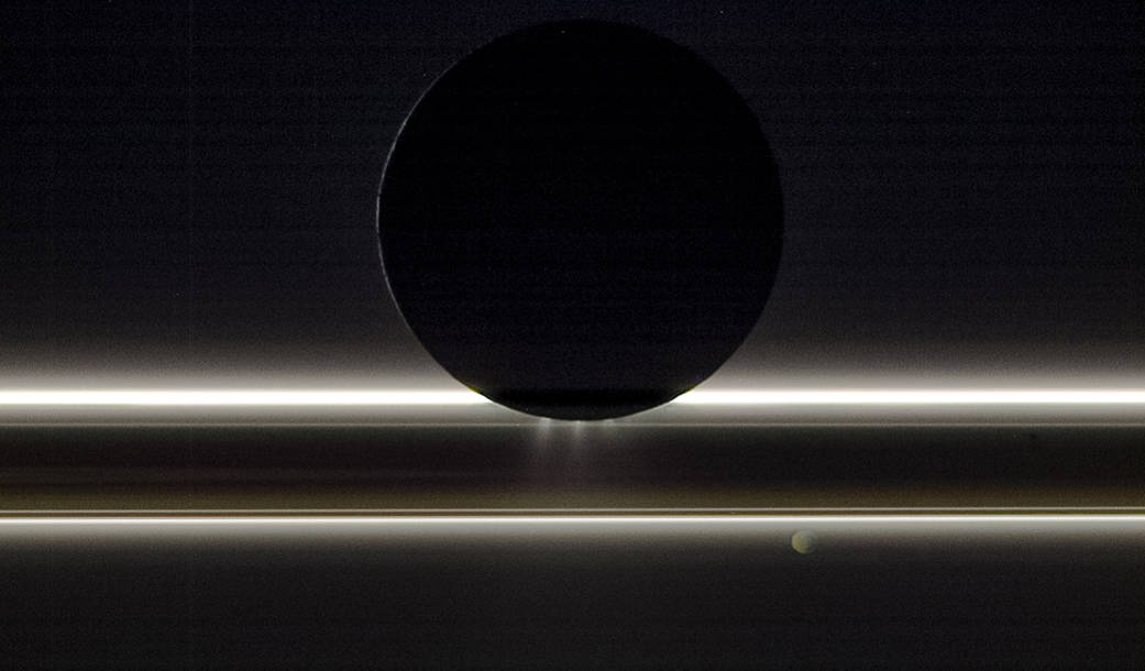 Saturn's rings, Enceladus and Pandora