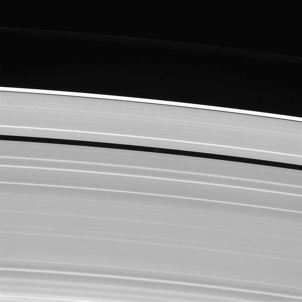 Rings of Saturn and the moon Pan