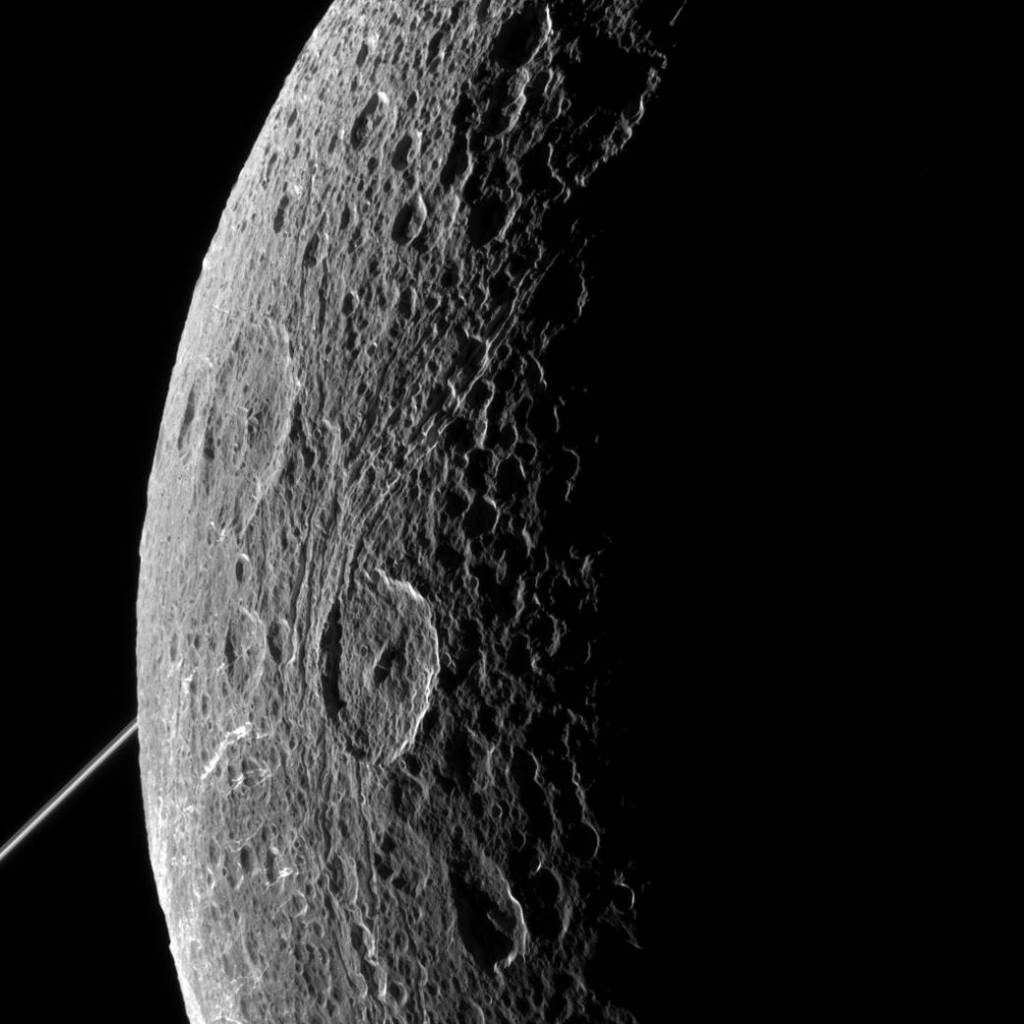 Dione’s Craggy Surface