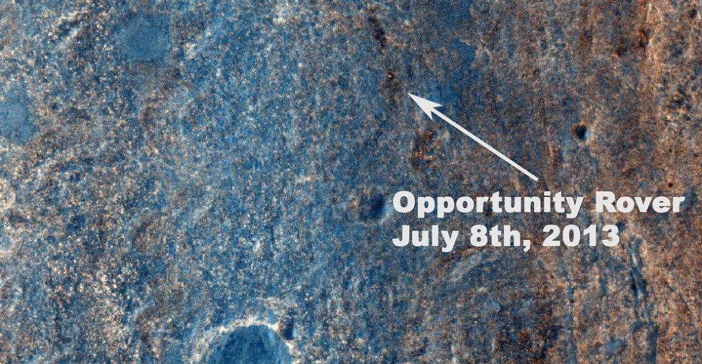 Color View From Orbit Showing Opportunity in ‘Botany Bay’