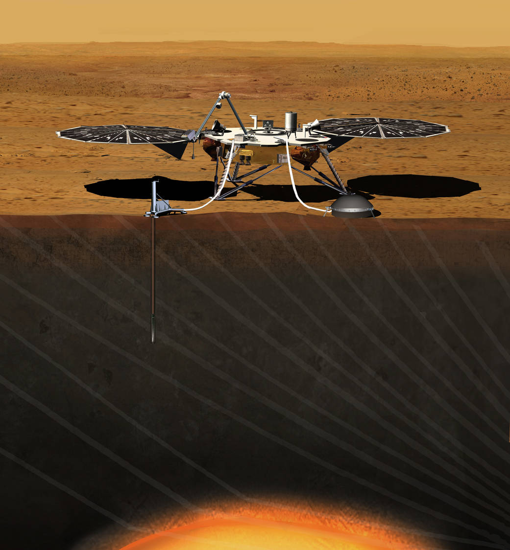 Artist's concept of InSight lander on Mars