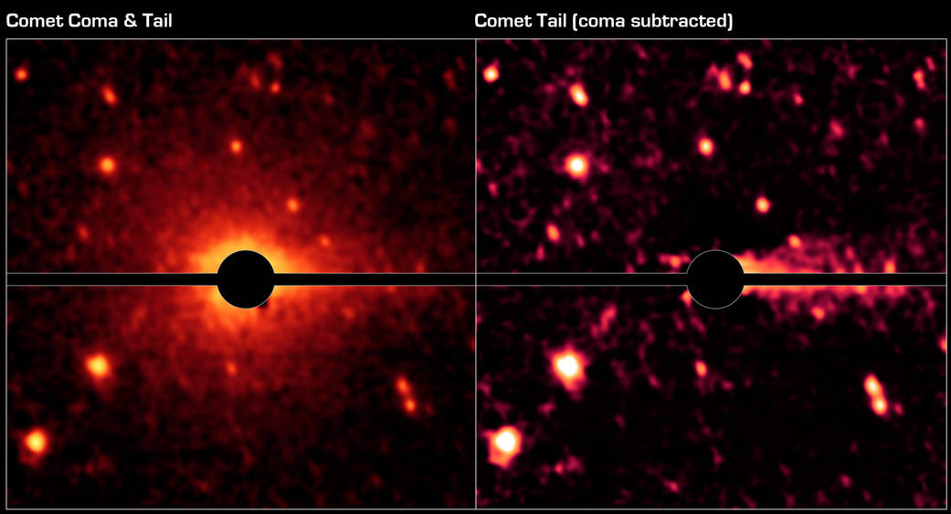 Spitzer spies a comet coma and tail