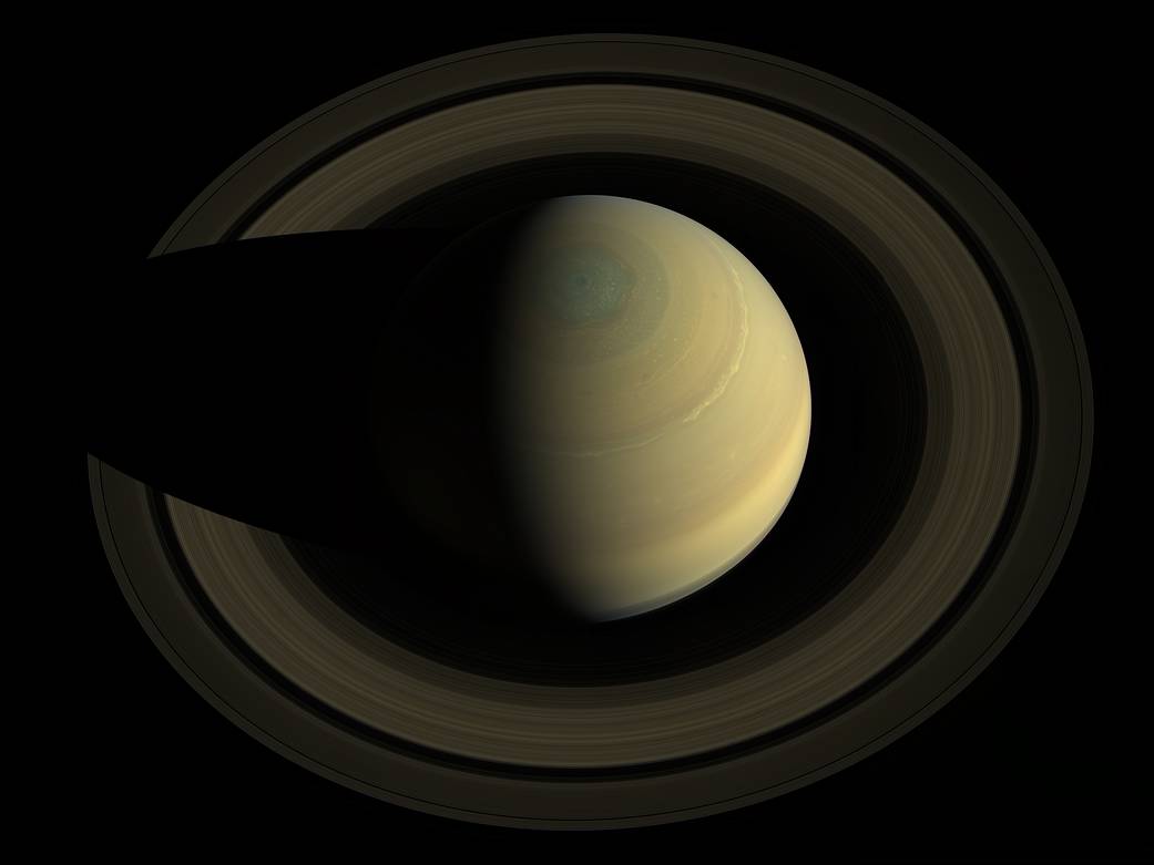 Top-down view of Saturn