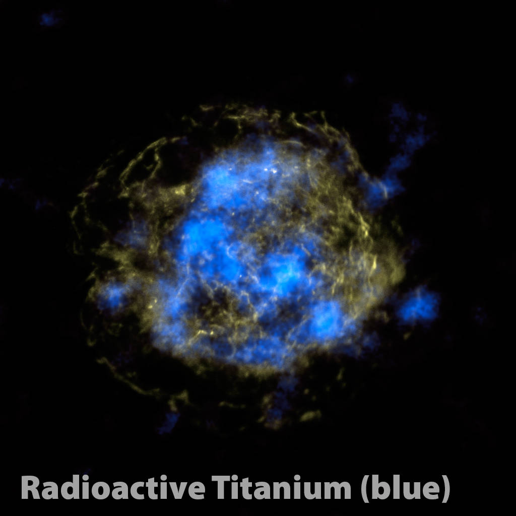 Radioactive "guts" of a supernova remnant