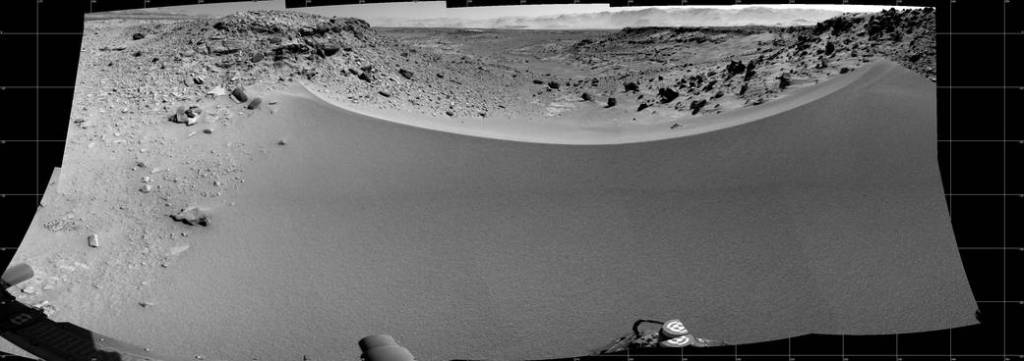 Curiosity’s View Past Dune at ‘Dingo Gap’