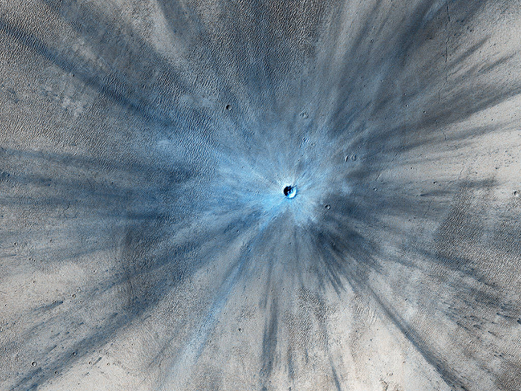 Fresh impact crater on Mars