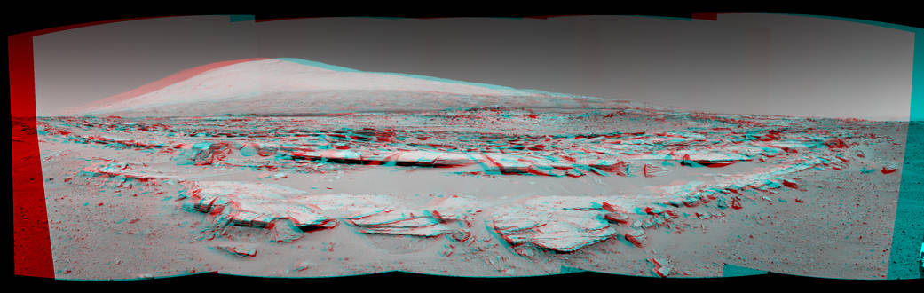 Stereo landscape scene from NASA's Curiosity Mars rover 