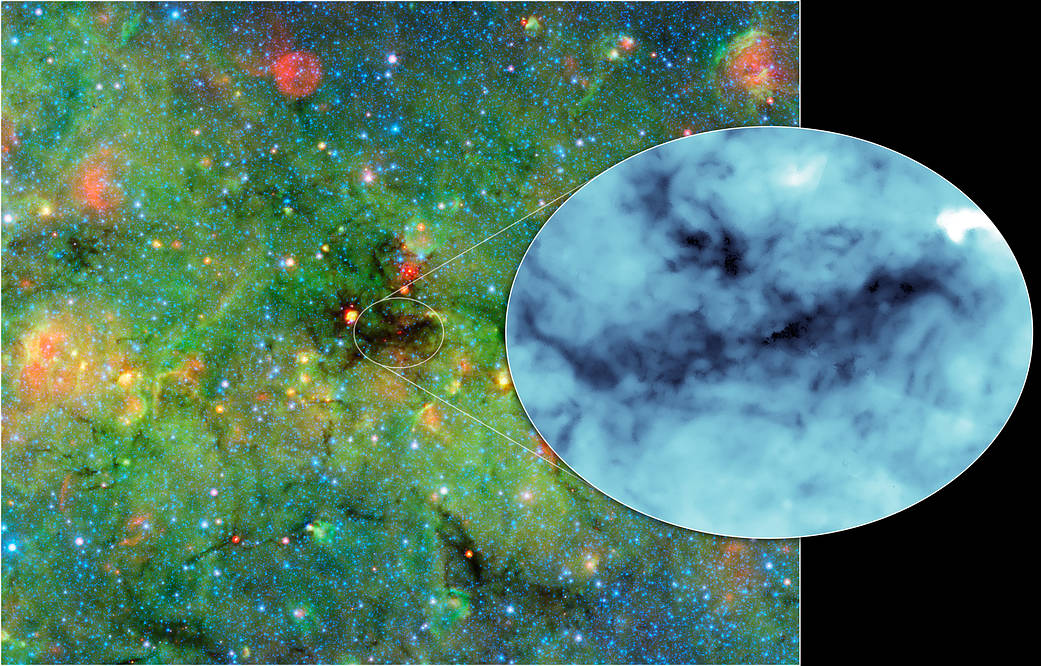 Map of dense dusty cloud cores