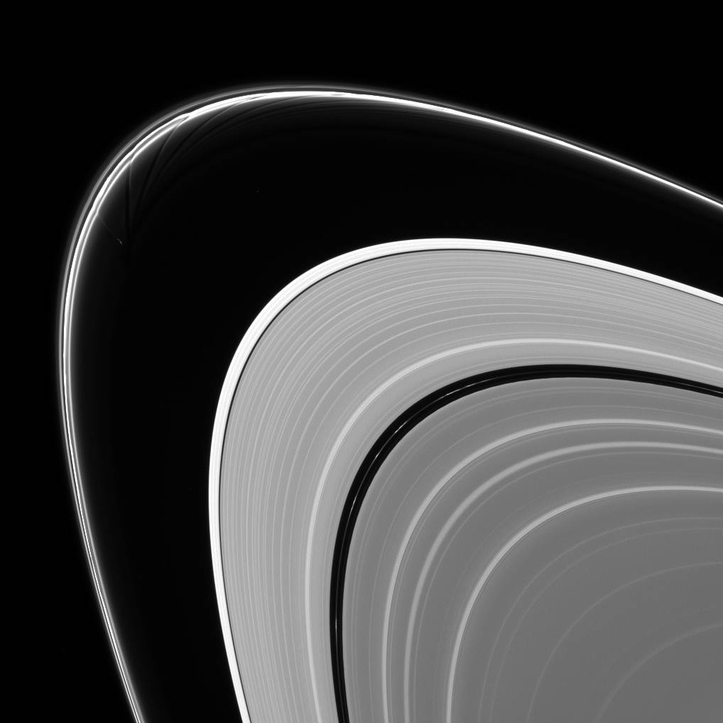 Prometheus is caught in the act of creating gores and streamers in the F ring