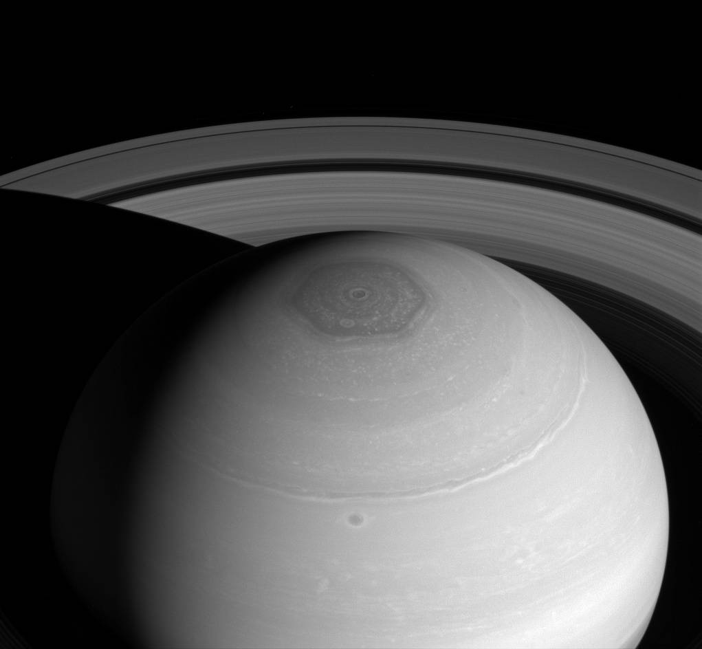 Saturn's north polar vortex and hexagon