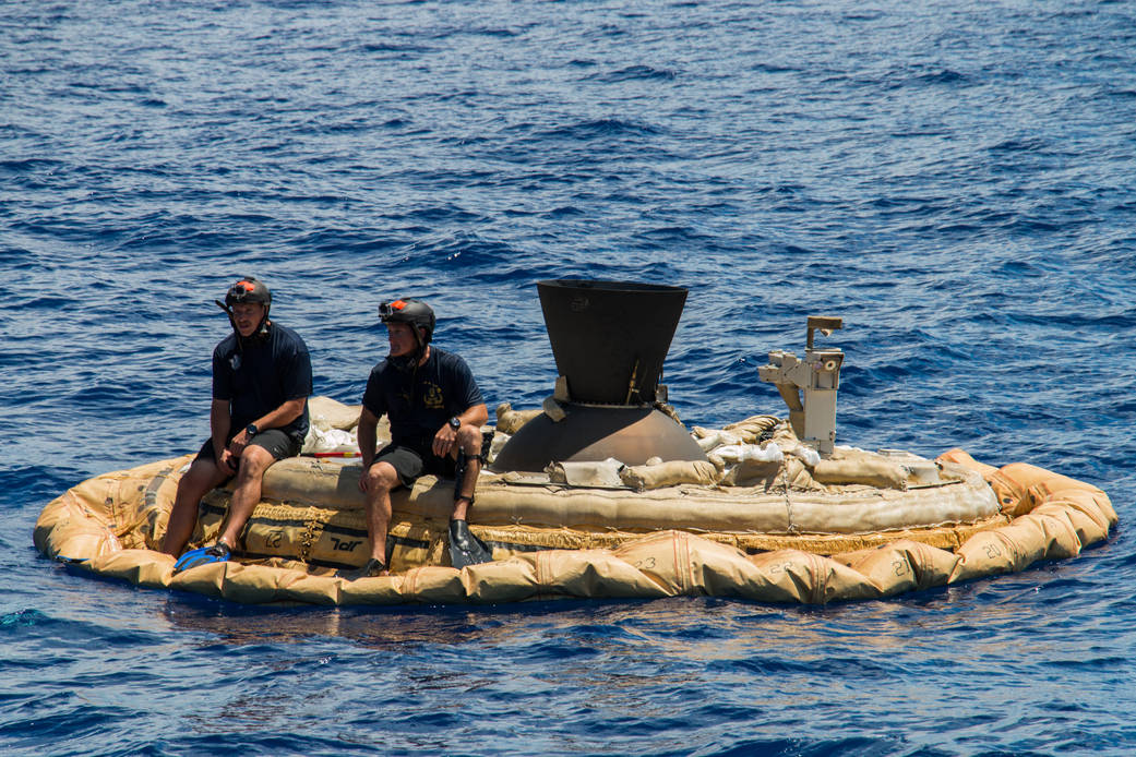 Two members of the Navy's Explosive Ordinance Disposal team 