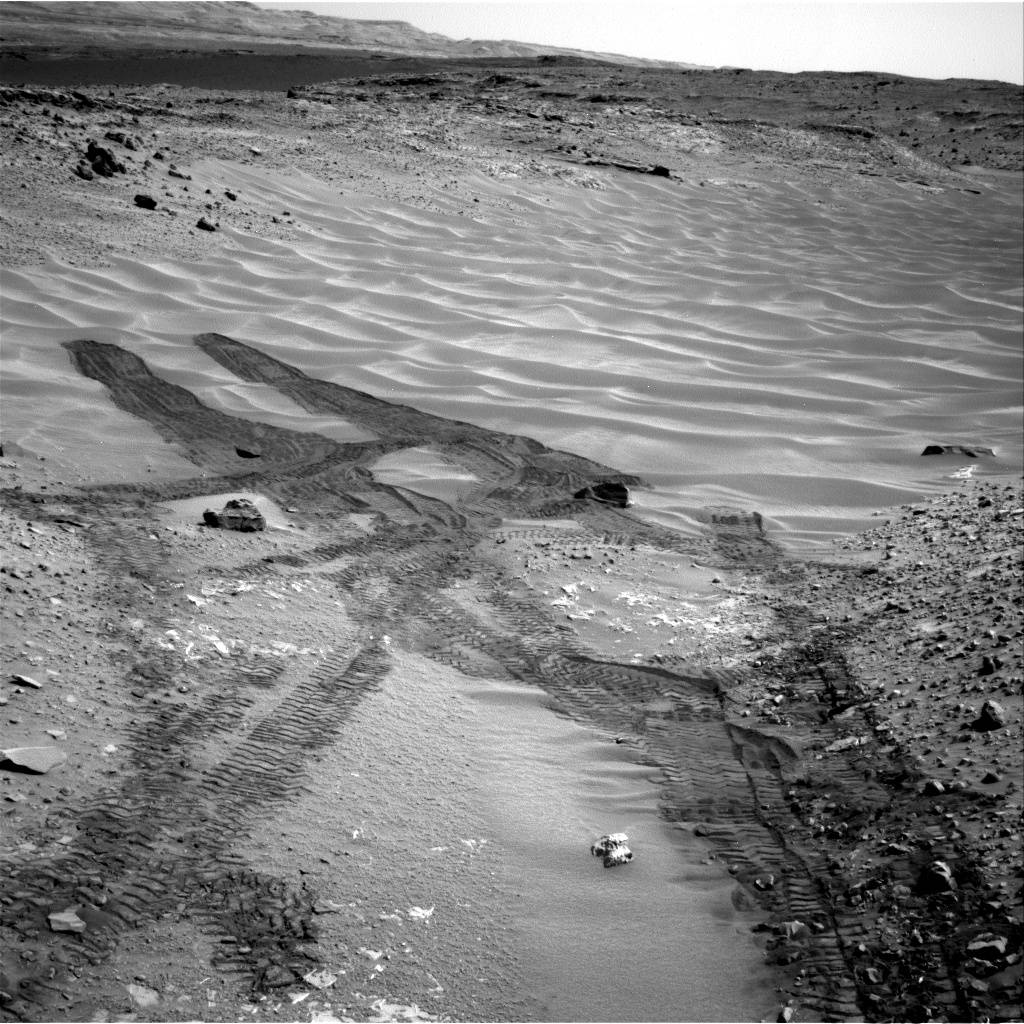 Rover tracks on Mars