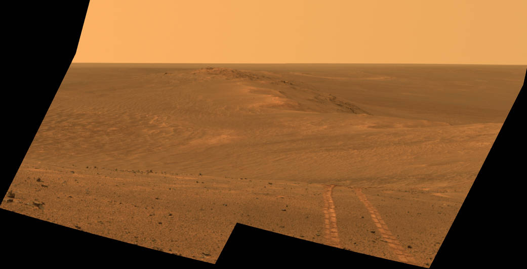 Rover tracks on Mars