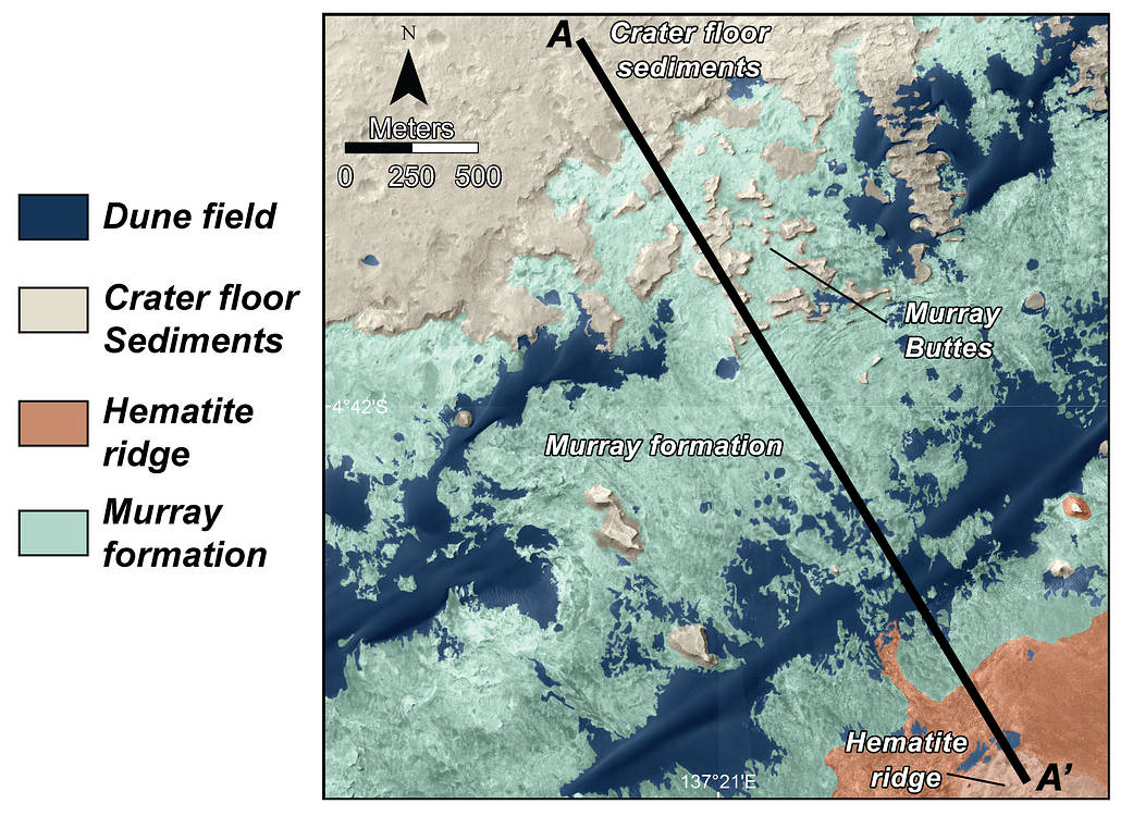 Map of lower Mount Sharp