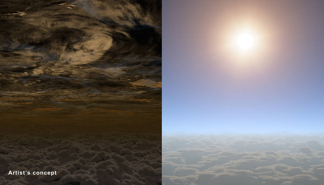 Artist's concept of different atmospheres
