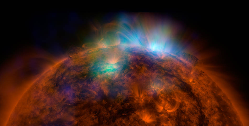 X-rays stream off the sun 