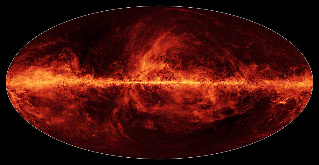 Our Milky Way galaxy is ablaze with dust in this new all-sky map from Planck, a European Space Agency mission with important NAS