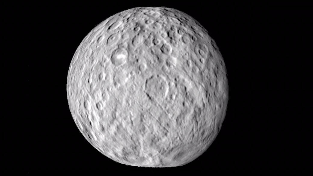 The surface of Ceres is covered with craters of many shapes and sizes, as seen in this new animation of a map of the dwarf plane