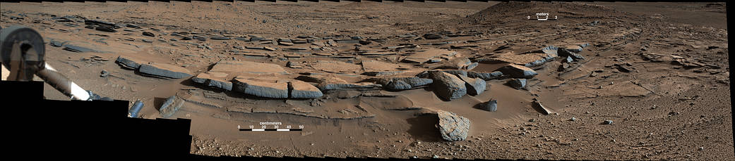 Tilted rock layers on Mars