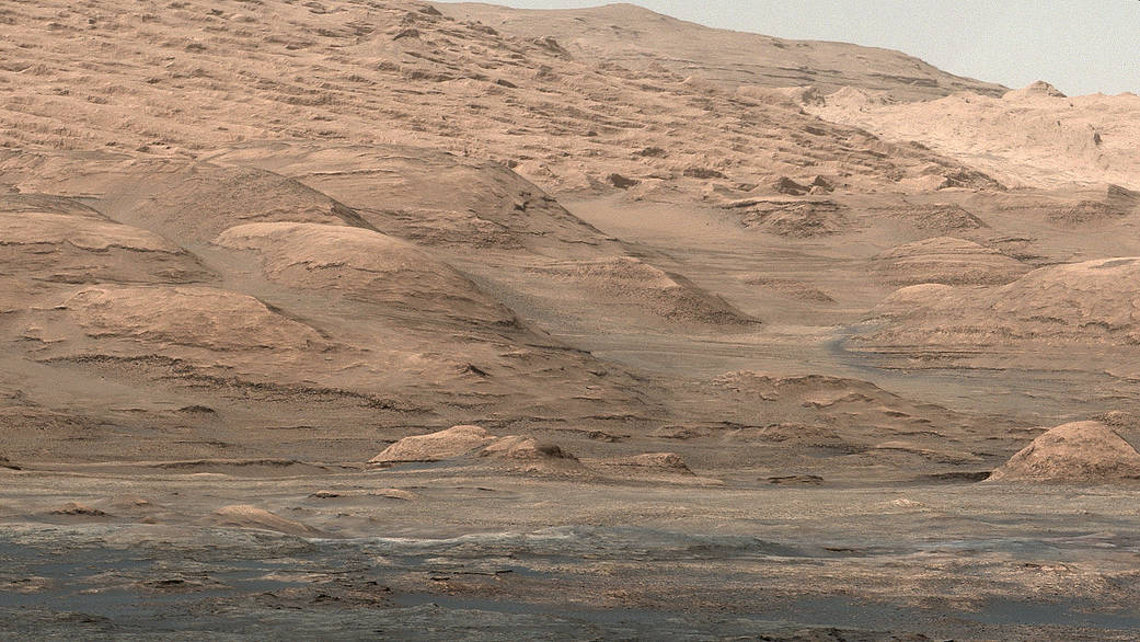 Dramatic buttes and layers on the lower flank of Mount Sharp
