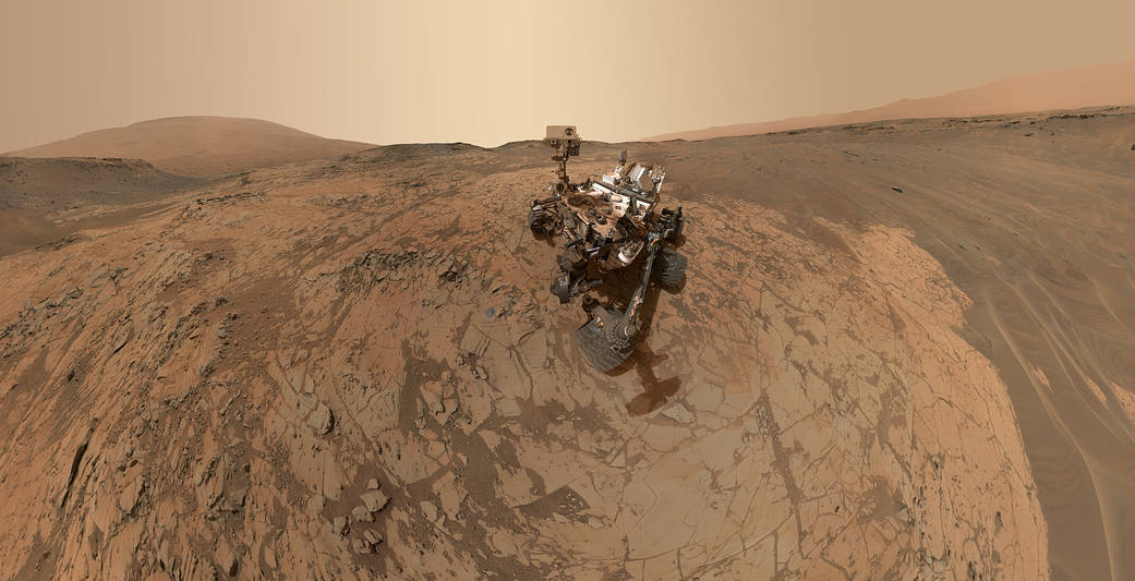 This self-portrait of NASA's Curiosity Mars rover shows the vehicle at the "Mojave" site
