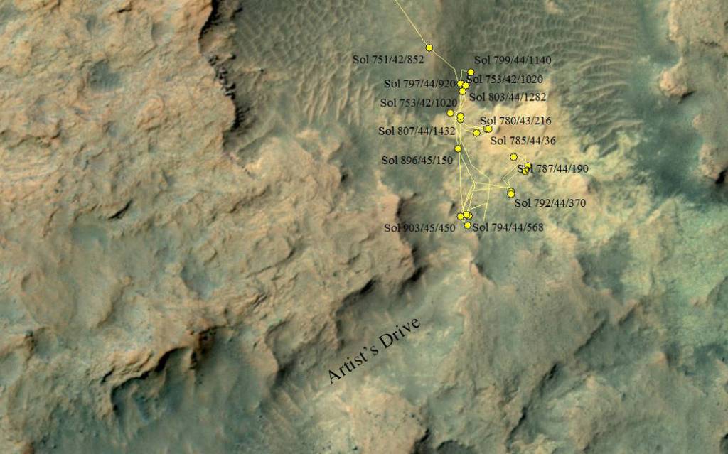 Curiosity Heading Away from ‘Pahrump Hills’