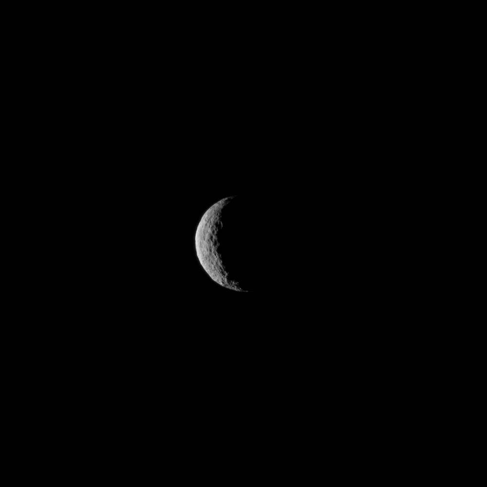 Slim crescent of dwarf planet Ceres