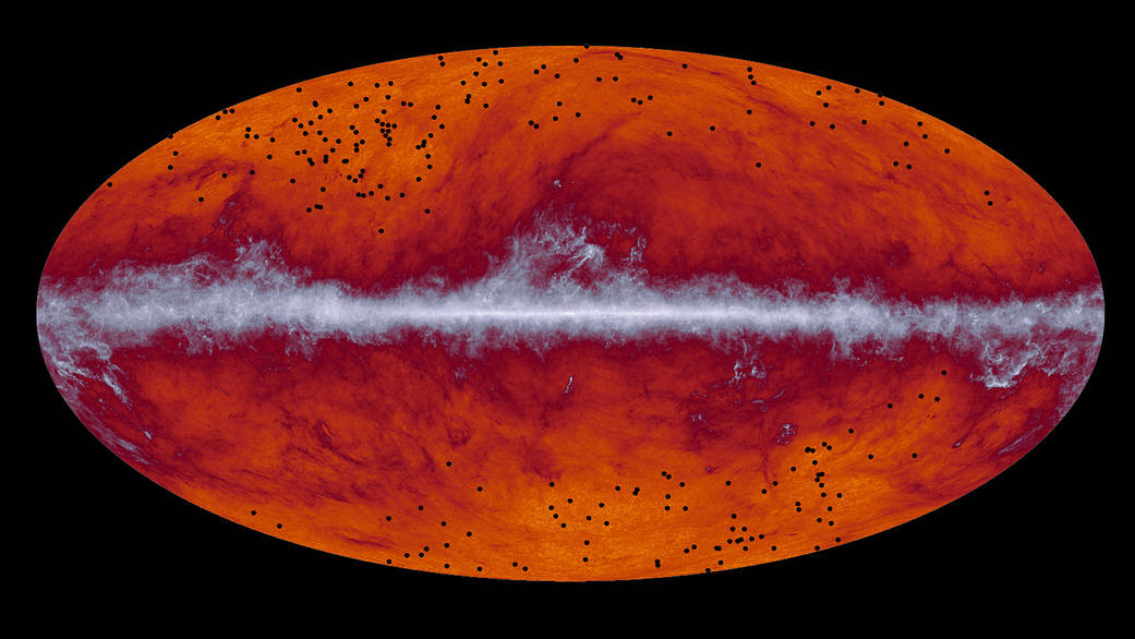This map of the entire sky was captured by the European Space Agency's Planck mission