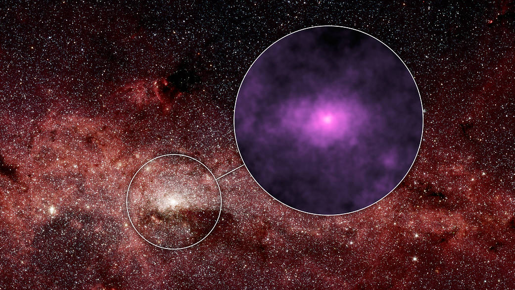 New high-energy X-ray view (magenta) of the bustling center of our Milky Way galaxy
