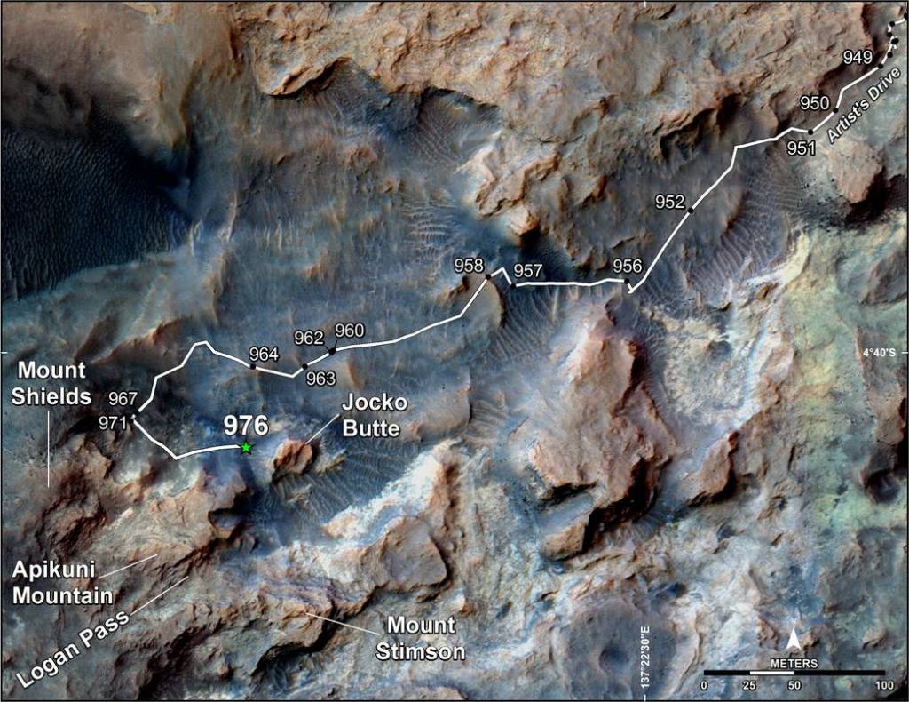 Curiosity’s Path to Some Spring 2015 Study Sites
