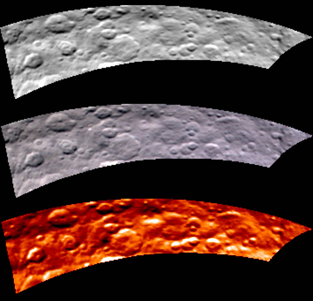 Images from Dawn's visible and infrared mapping spectrometer 