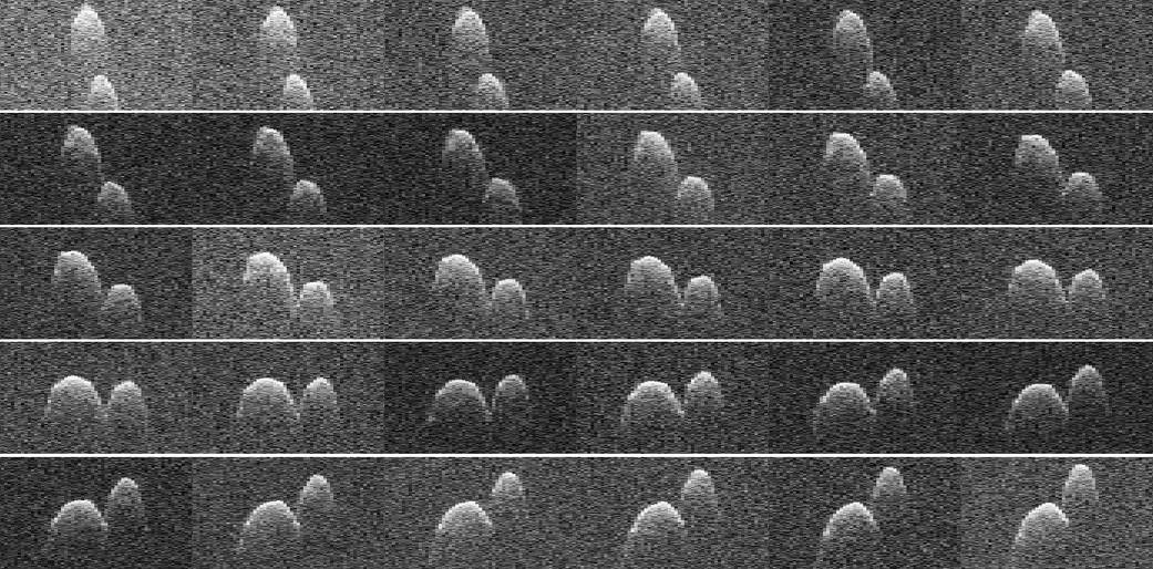 Collage of radar images of near-Earth asteroid 1999 JD6 