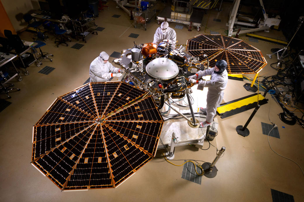 The solar arrays on NASA's InSight lander