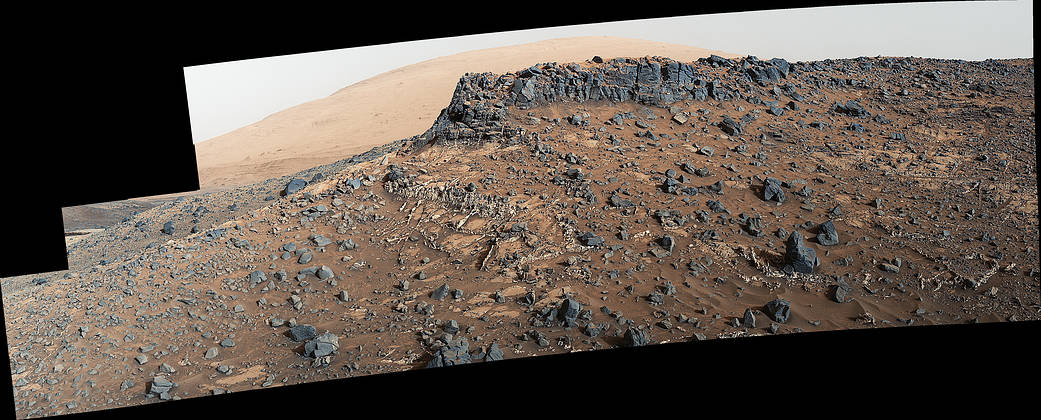 NASA's Curiosity Mars rover shows a site with a network of prominent mineral veins 