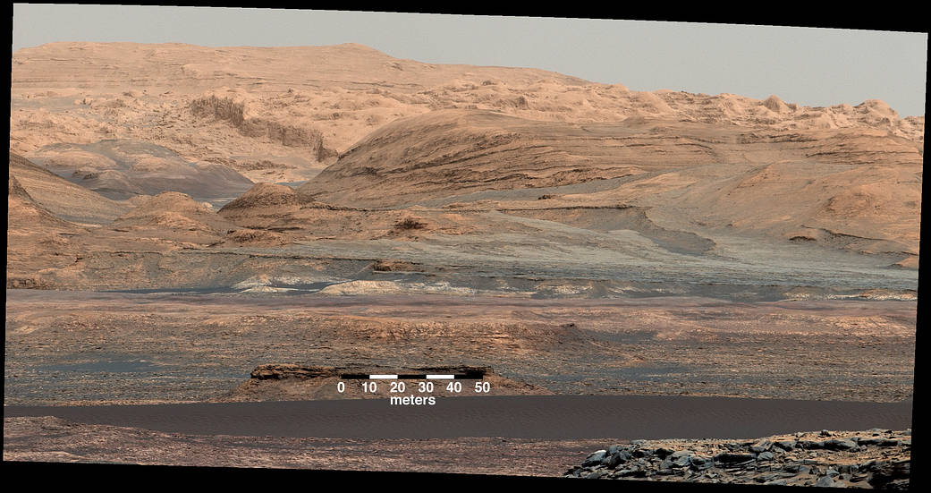 Glimpse of 'Bagnold Dunes' Edging Mount Sharp