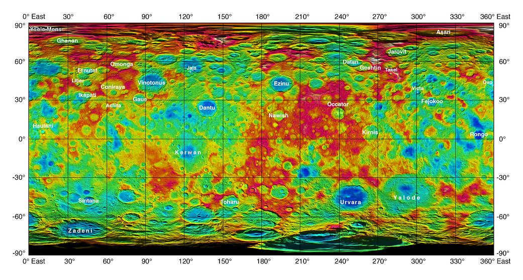 Topographic Ceres map 