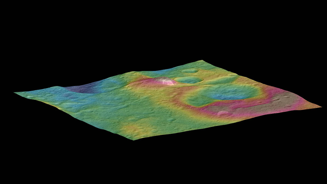 Topographic view of Ceres mountain