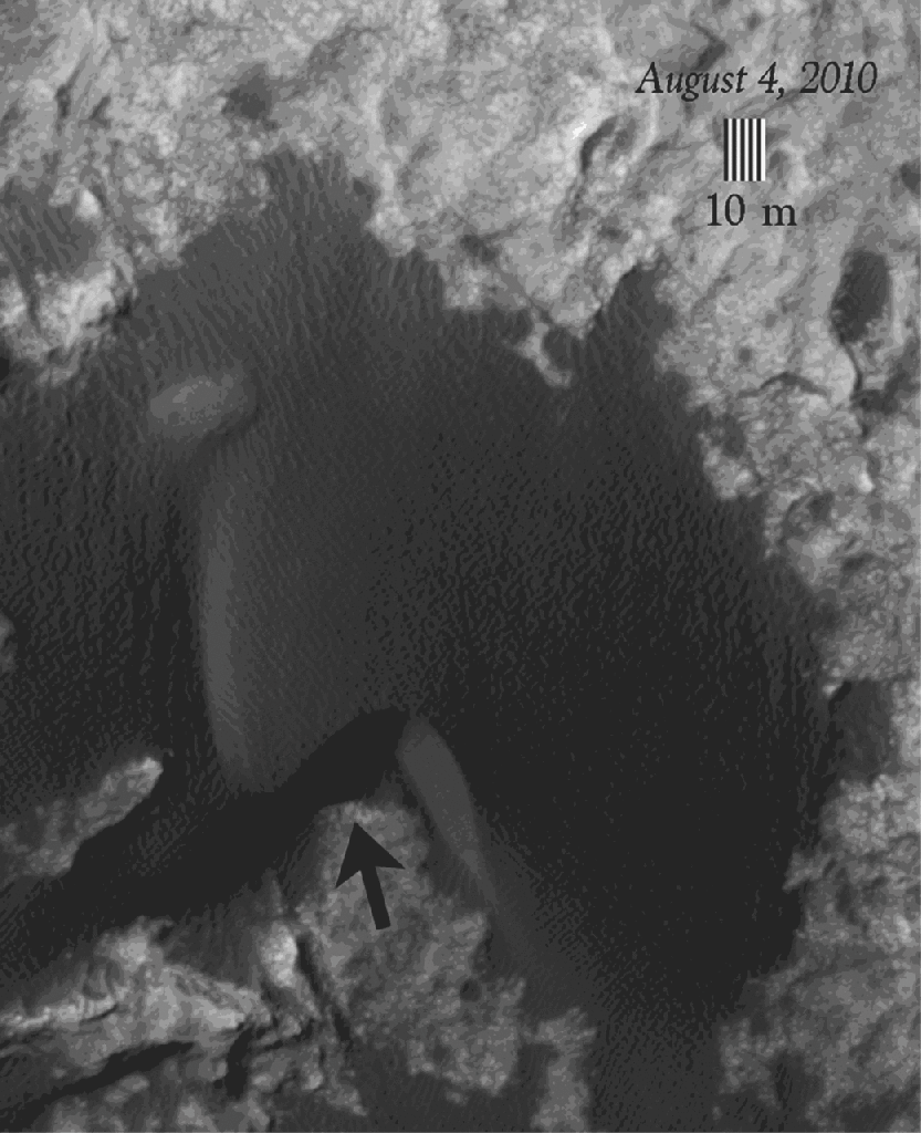 Change Observed in Martian Sand Dune