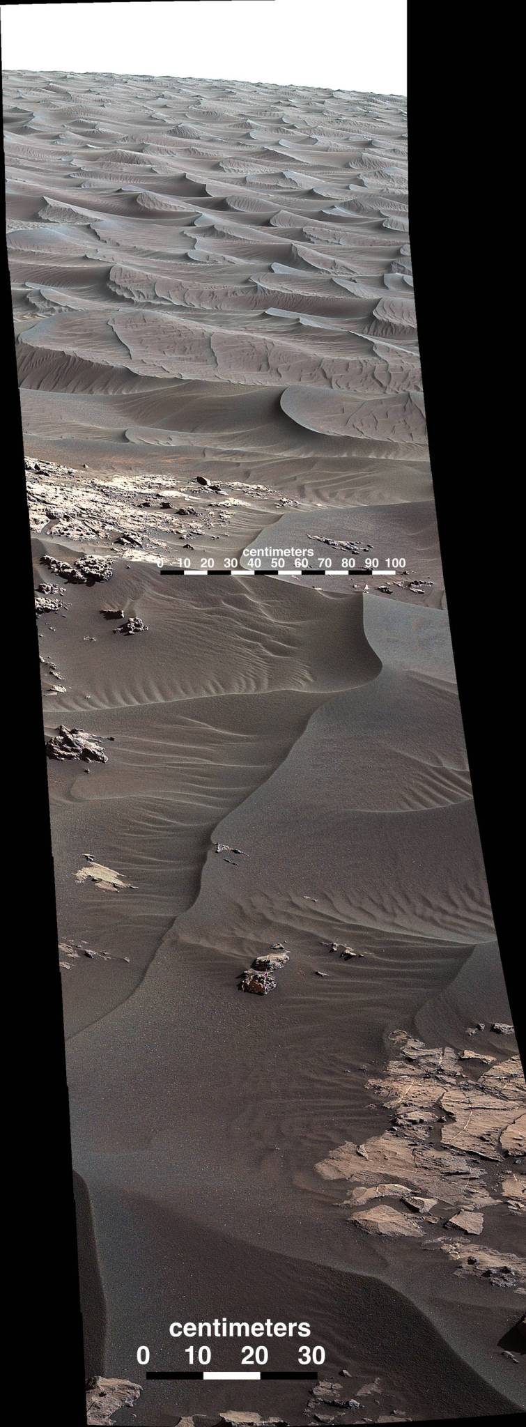 The rippled surface of the first Martian sand dune ever studied up close 