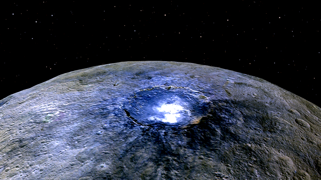 Ceres' Occator Crater in false colors