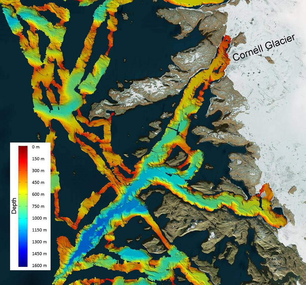 A region of the sea floor off the coast of northwest Greenland 