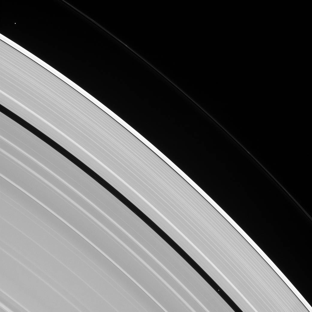 Saturn's rings and tiny moons