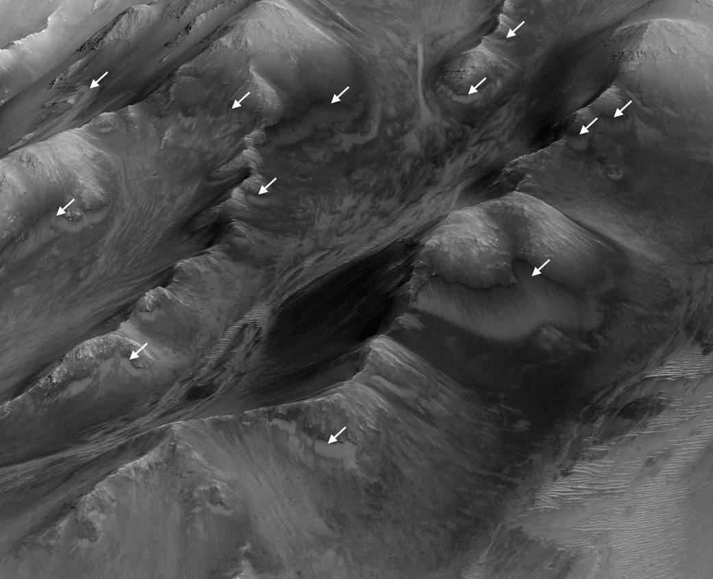 Recurring slope lineae on Mars