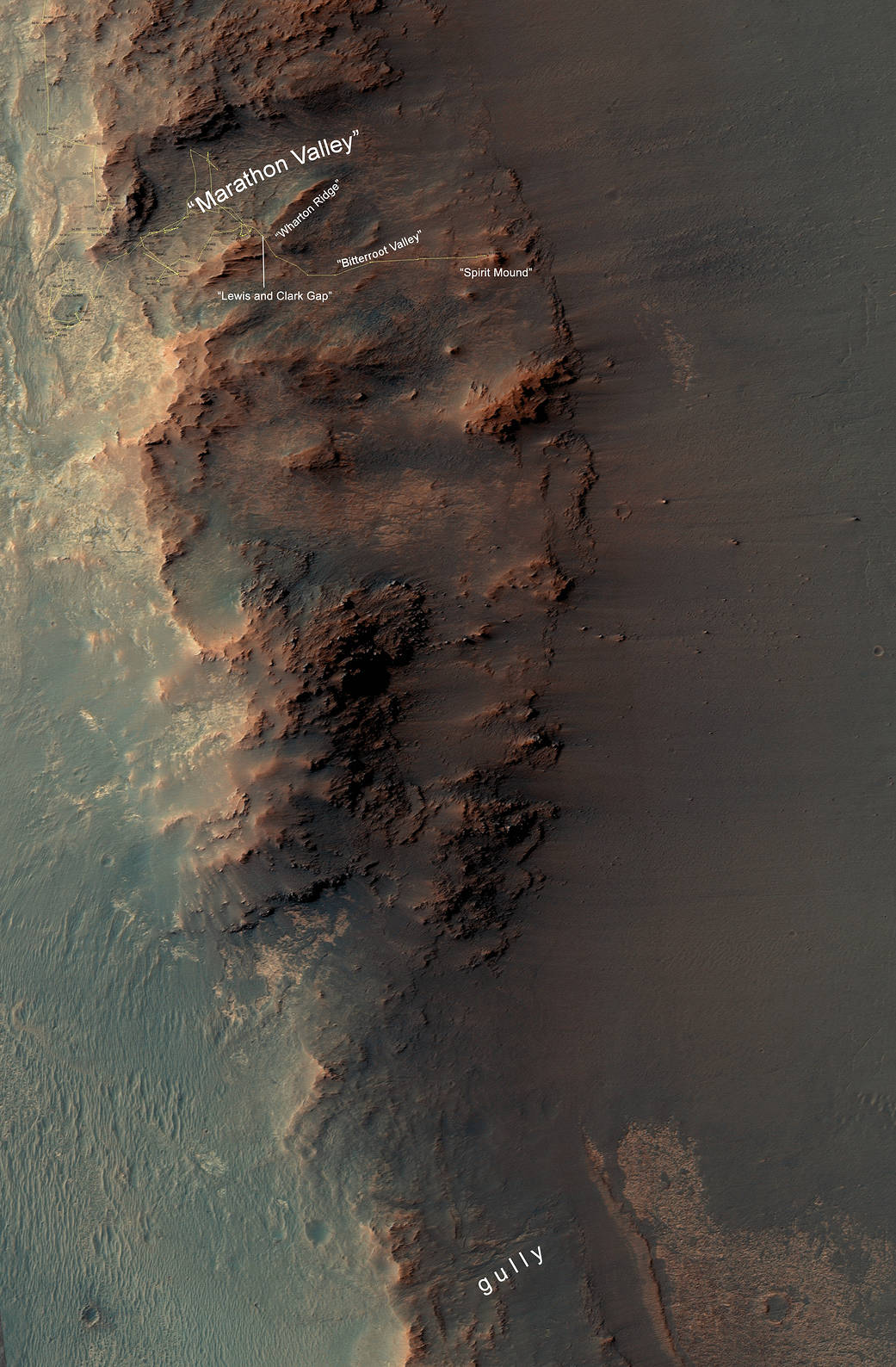 "Marathon Valley" area on Mars
