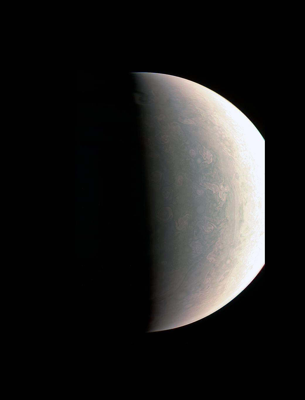 Jupiter's polar cloud tops 