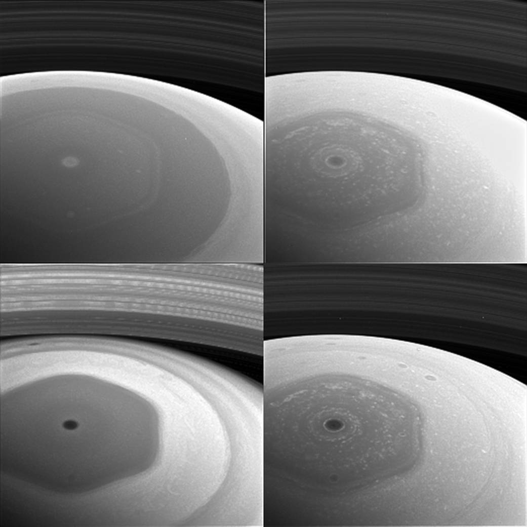 Collage of images from NASA's Cassini spacecraft