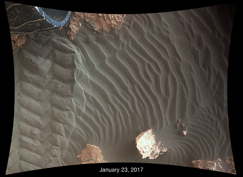 Sand Moving Under Curiosity, One Day to Next